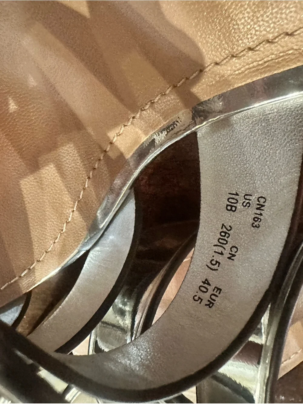 Coach Silver Metallic Knot-Detail Slide Heels